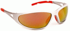 62135_Lux optical Freelux piros tükrös lencse, nagy szilárdságú ezüst keret, piros szárvégekkel 