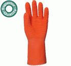 3817_Narancs latex, saválló, vágásbiztos, csúszásgátló, erősített, 32cm 20-as