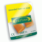 30205_Earline narancs színű, lekerekített hengeres PU füldugó (SNR 36dB)