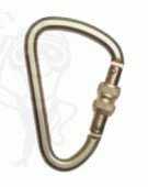 AZ018_Karabiner, csavarmenetes, 27 mm nyílású, galvanizált acél 