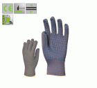4380_Vékony szürke kopásálló, kék pettyes, 13-as kötésű nylon védőkesztyű