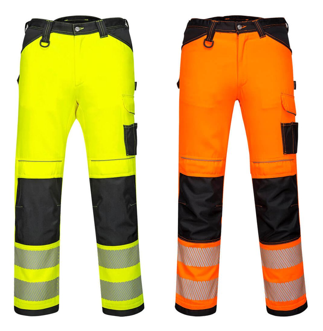 PW385_Hi-Vis Stretch Work női jól láthatósági nadrág Sárga/Narancs