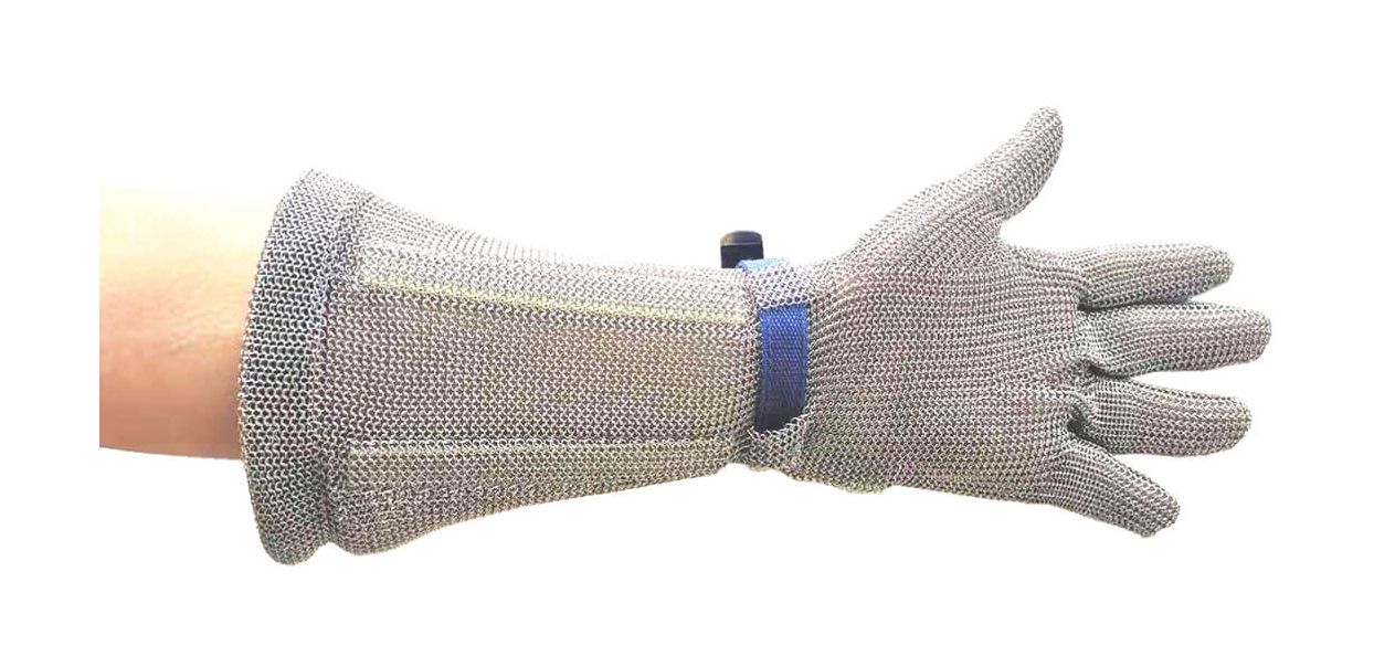 AC10_Lánckesztyű alkarvédővel 45cm Ezüst