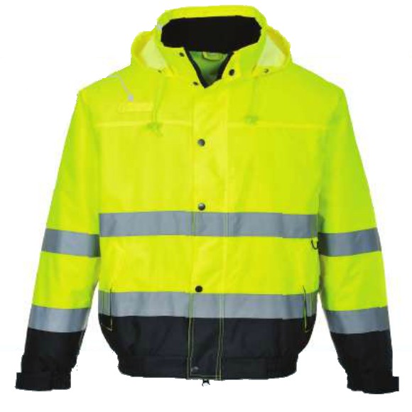 S266_Hi-Vis kéttónusú bomber kabát, Jólláthatósági