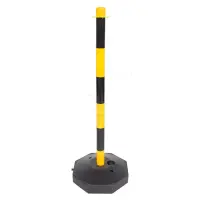 GAN70070_Tartóoszlop lánchoz, 90 cm magas, sárga-fekete tölthető talppal