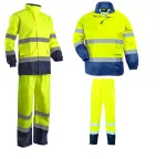 7HWRY_Fluo esőruha, Pes/PU Breathane Oxford, szellőző, sárga/kék, Jólláthatósági