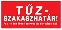 TB-00703_Tűzszakaszhatár tábla, utánvilágító 