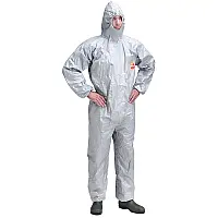 Tychem F szürke védőoverall, kezeslábas