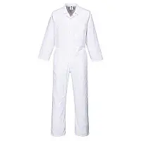 Portwest gasztro ruha, élelmiszeripari overall fehér színben, patentos kivitelben, kiváló ár/érték arányú modell. 2201