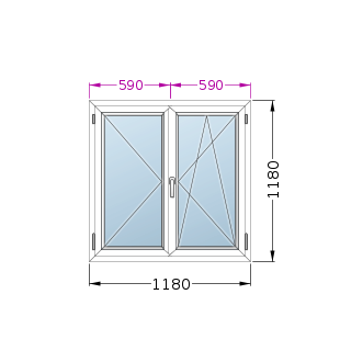 ECO 1200x1200 bukó-nyíló/nyíló ablak  Ug=1.0