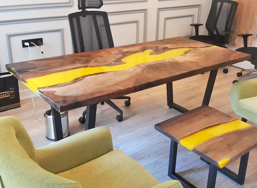 Sárga epoxi kiöntőgyyanta TOP-531 1kg, szuper fényes + aktivátor 70 gramm