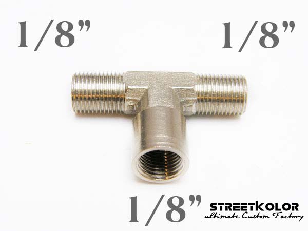 Levegőelosztó, 1 x belső 1/8", 2 x külső 1/8" menet