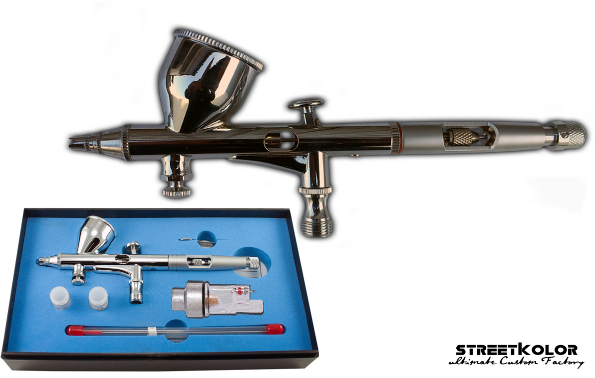HSENG ® HS-80KF airbrush pisztoly 0,2+0,3+ 0,5 mm tű, szórófej + Szűrő