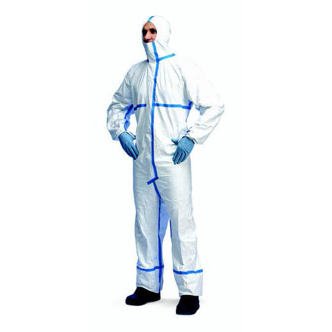 Fényező overál Tyvek 600 Plus, kék-fehér, méret: XL