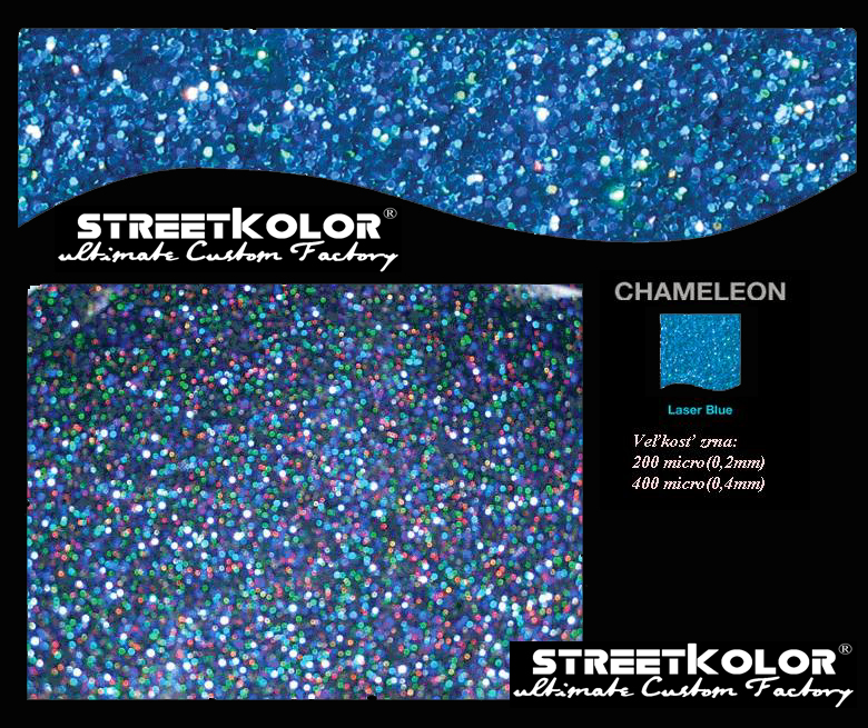 KolorPearl Kaméleon - Kék, kék kaméleon fémpehely, 50 gramm, 400 mikron = 0,4 mm