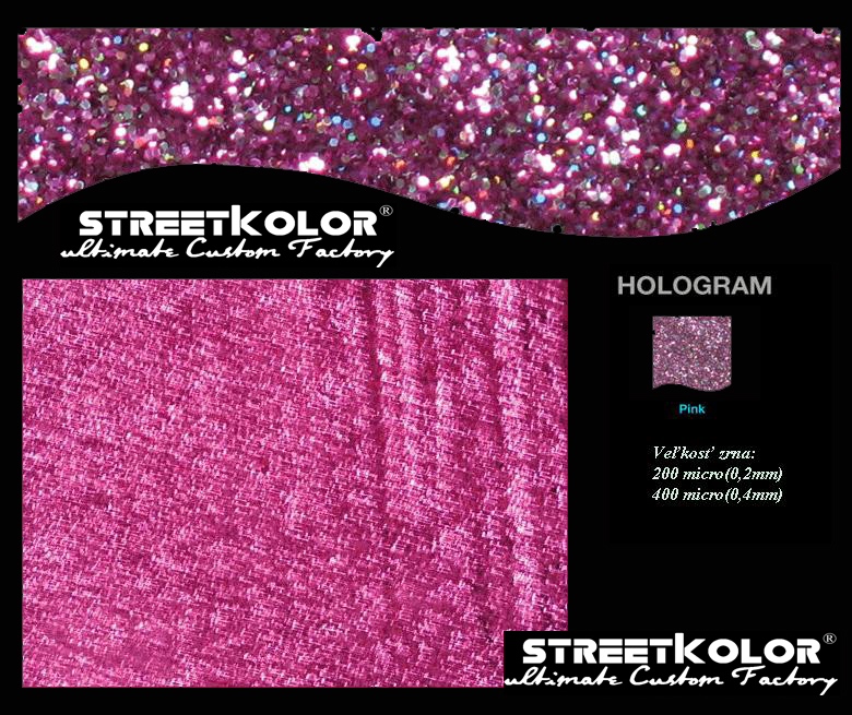 Rózsaszín hologram, 50 gramm, 200 micro=0,2mm