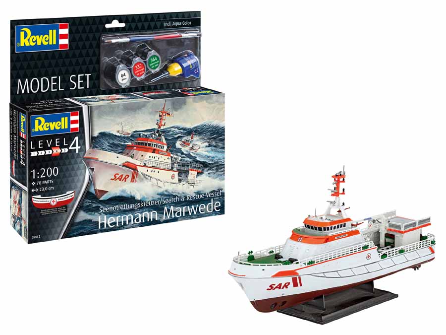Revell HMS Duke of York Modellező készlet hajó 1:1200, 45 darab + festékek + ragasztó + ecset