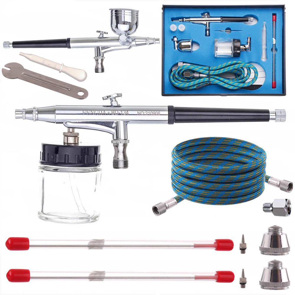 FENGDA FE-134K Airbrush pisztoly 0,2+0,3+0,5 mm tű és szórófej+cső