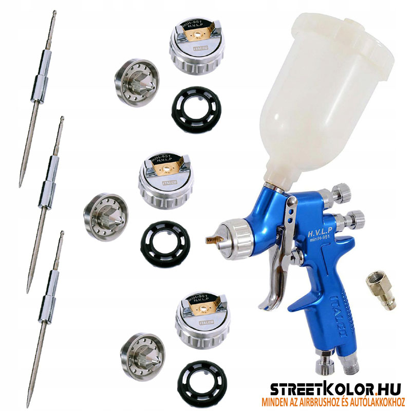 ITALCO H-951 HVLP 0,5+0,8+1,0+1,2mm szórófejekkel