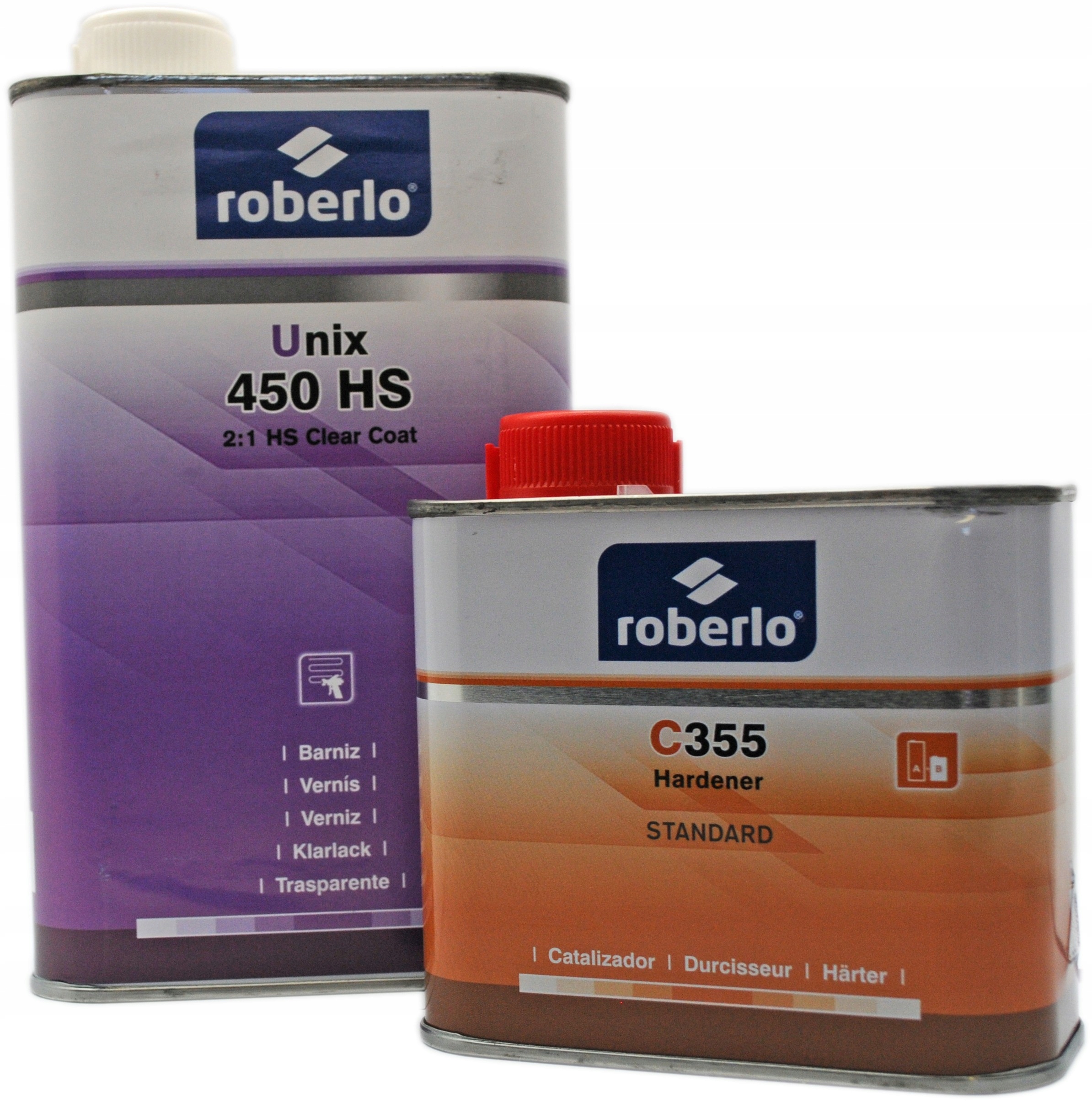 Átlátszó lakk ROBERLO UNIX 450 HS PREMIUM 2:1, 1l + 500ml edző+ hígító