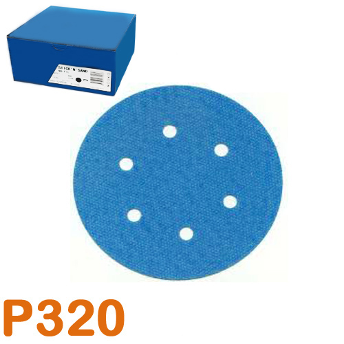 Csiszolópapír excentrikus csiszolóra, P320, Átmérő: 150mm, 6 nyílás, 100 darab
