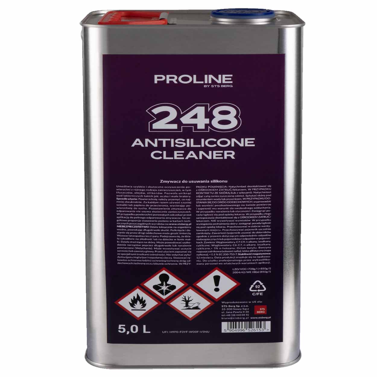 Antiszilikon PROLINE 248, Szilikon eltávolító - zsírtalanító, 5 liter