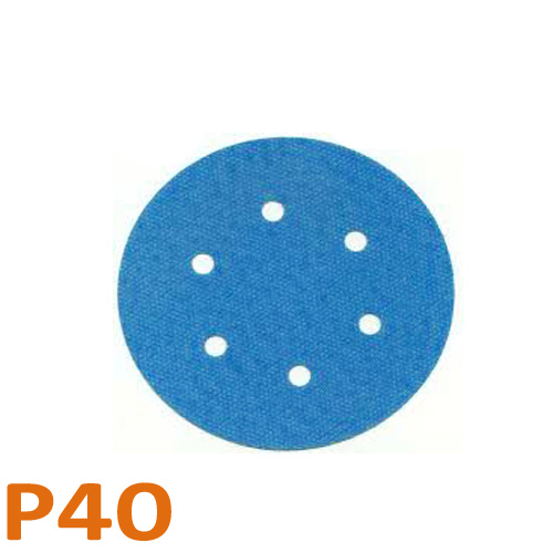 Csiszolópapír excentercsiszolóhoz, P40, Átmérő: 150mm, 6 lyuk, 100 db