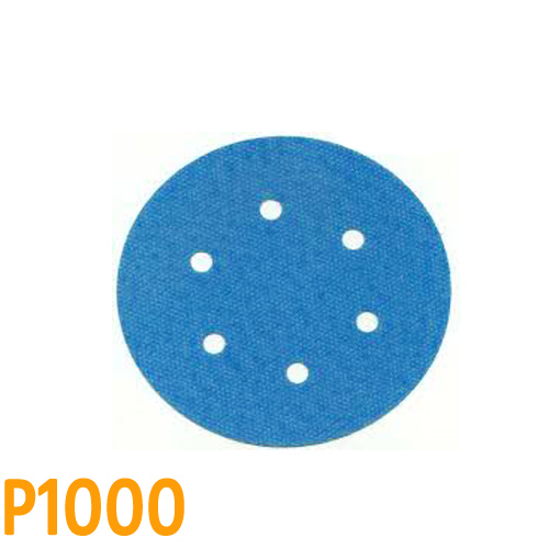 Csiszolópapír excentercsiszolóhoz, P1000, Átmérő: 125mm, 6 lyuk, 100 db
