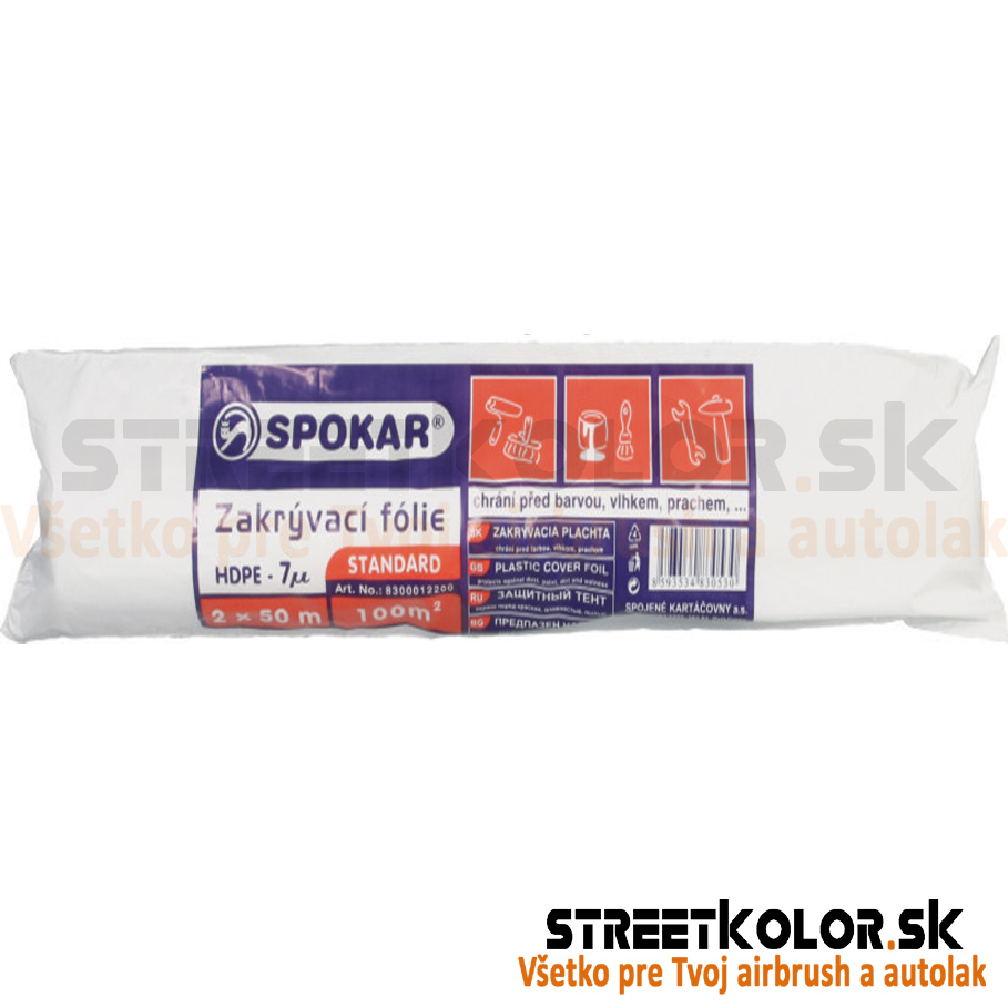 Takarófólia 2 x 50 m-es tekercsben, vastagság 7µm, HDPE