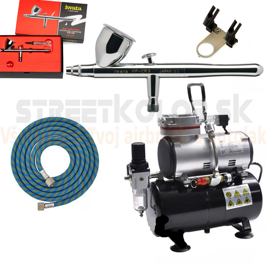 Airbrush szett: FENGDA  AS-189 kompresszor + Iwata Revolution  HP-CR3