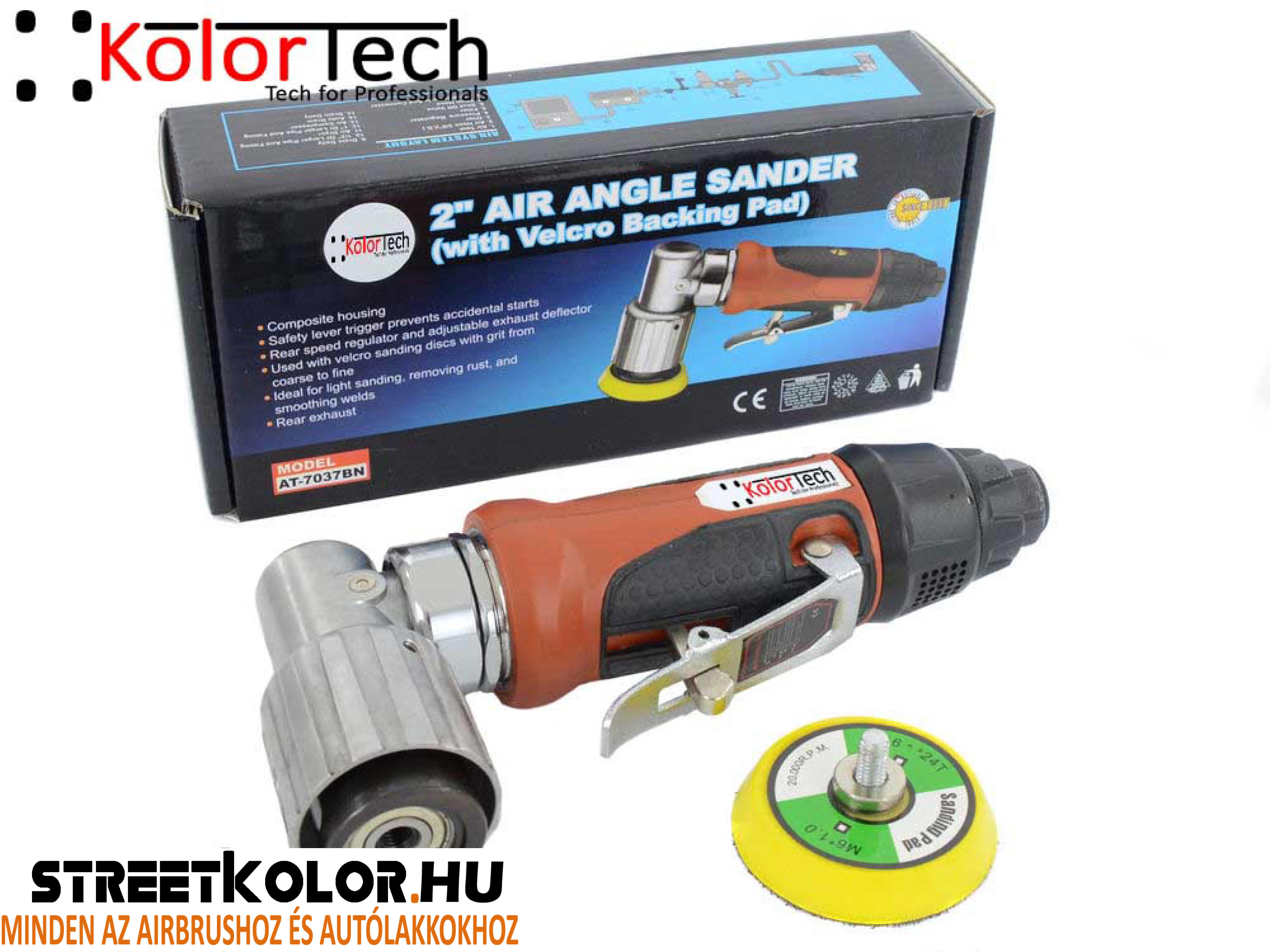 Hymair AT-7037BM pneumatikus excentrikus csiszoló, 4 sebesség, 50mm sodrótányér