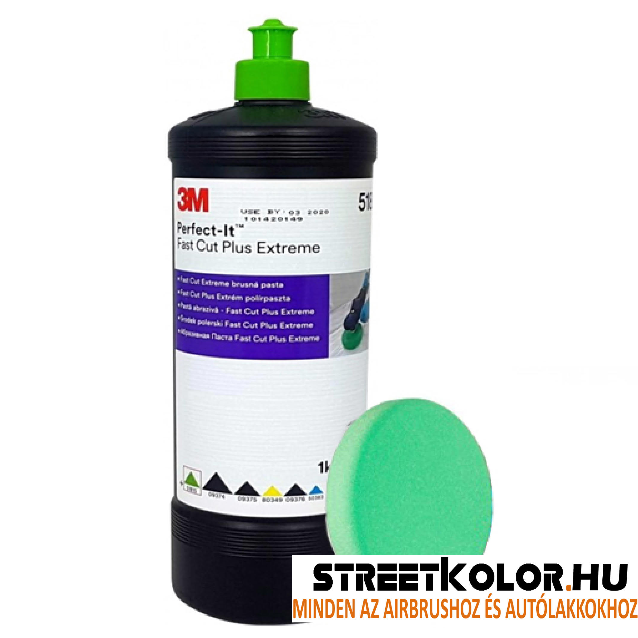 Durvacsiszoló készlet: 1000ml paszta 3M Fast Cut Extreme 51815 + 75mm 3M tárcsa