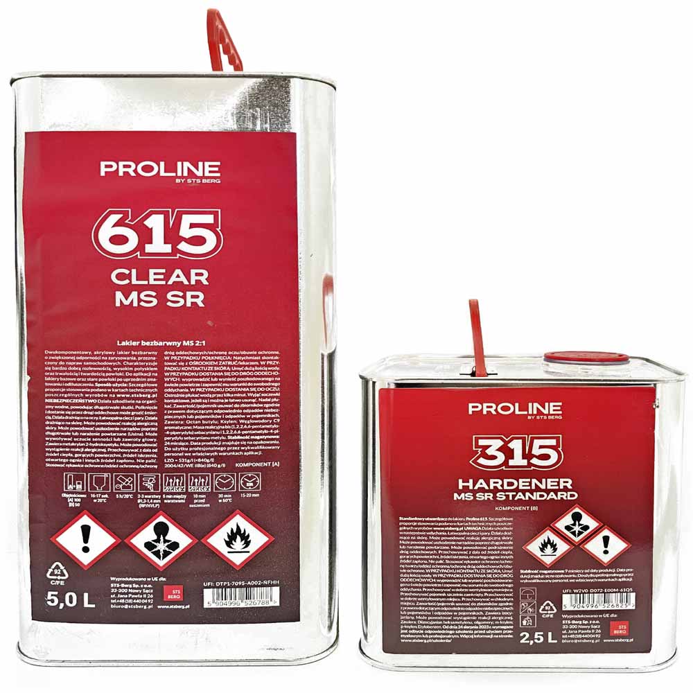 Kerámia átlátszó lakk PROLINE 615 PREMIUM MS 2:1 (5l lakk + 2,5l edző)