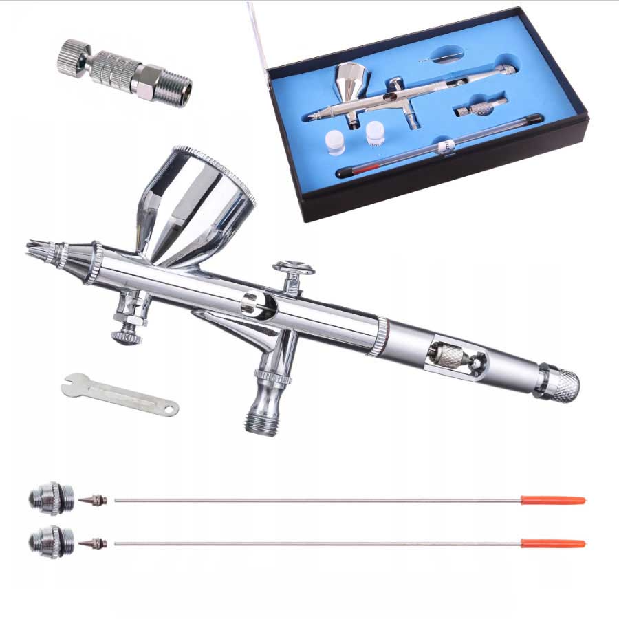 HSENG ® HS-80KT airbrush pisztoly 0,2+0,3+0,5 mm tű + gyorskapcsoló