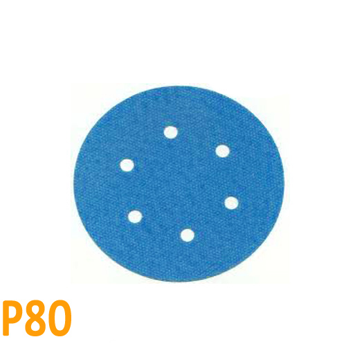 Csiszolópapír excentercsiszolóhoz, P80, átmérő: 125mm, 6 lyuk, 100 darab