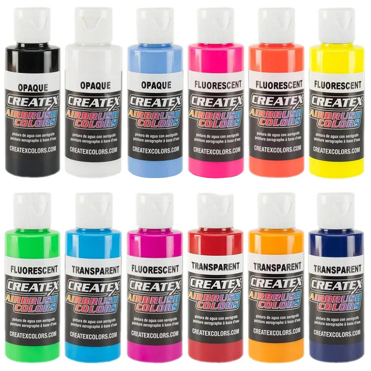 CreateX airbrush festék készlet nyári színek Summer Hues, 12x60ml (5818-00)