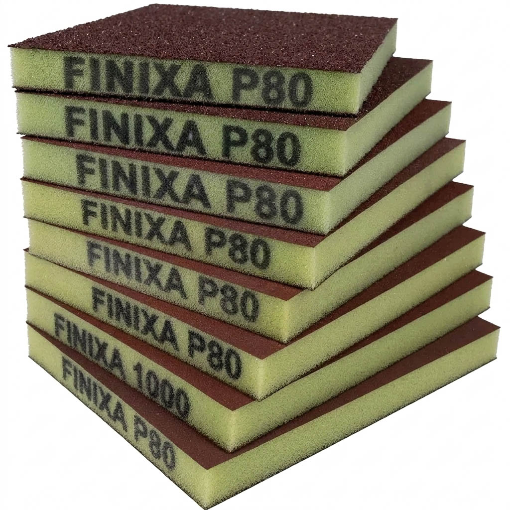 Finixa kétoldalas flexibilis szivacsos csiszoló, P80 szemcseméret, 1 darab