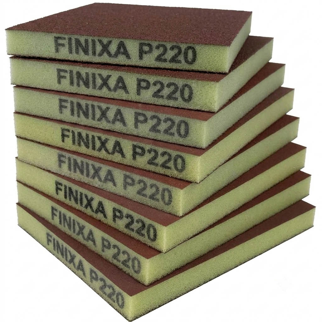 Finixa kétoldalas flexibilis szivacsos csiszoló, P220 szemcseméret, 1 darab