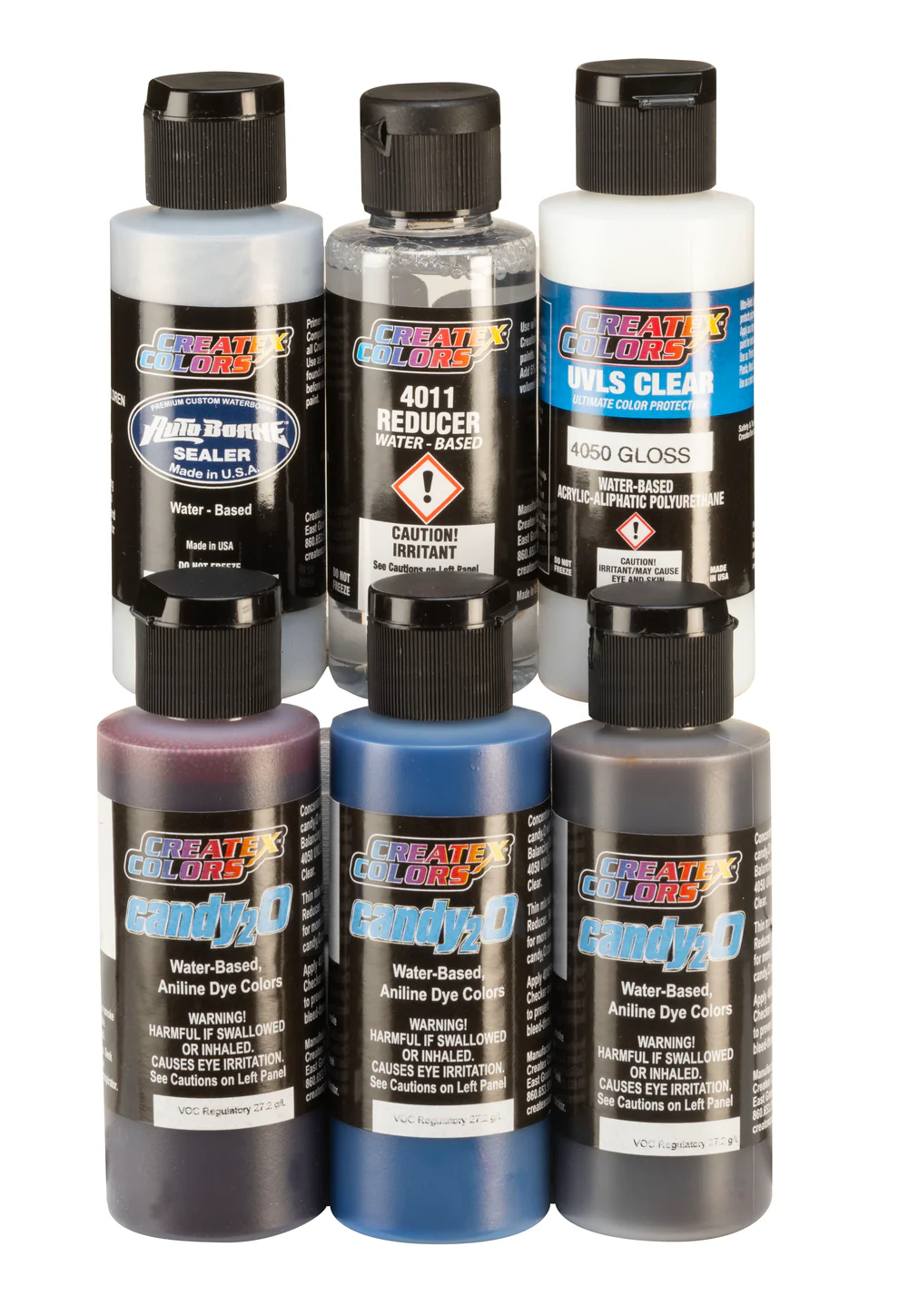 Createx candy2O Hobby Set – 4682-01 6 x 60 ml – Transzparens airbrush candy festék készlet