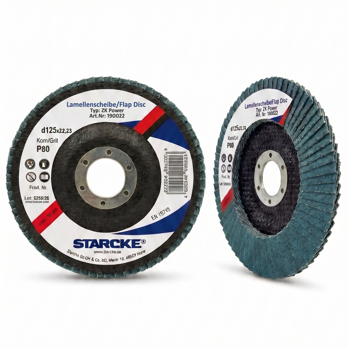 Starcke Zirkonia lamellás csiszolókorong P80, 125mm, kúpos, 1db