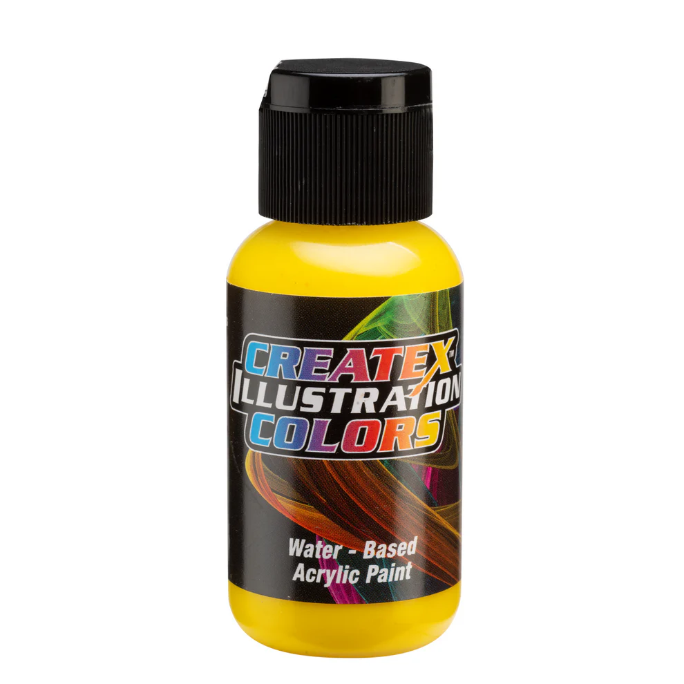 Illusztrációs Sárga airbrush festék CreateX 30 ml – 5052 Transparent Yellow