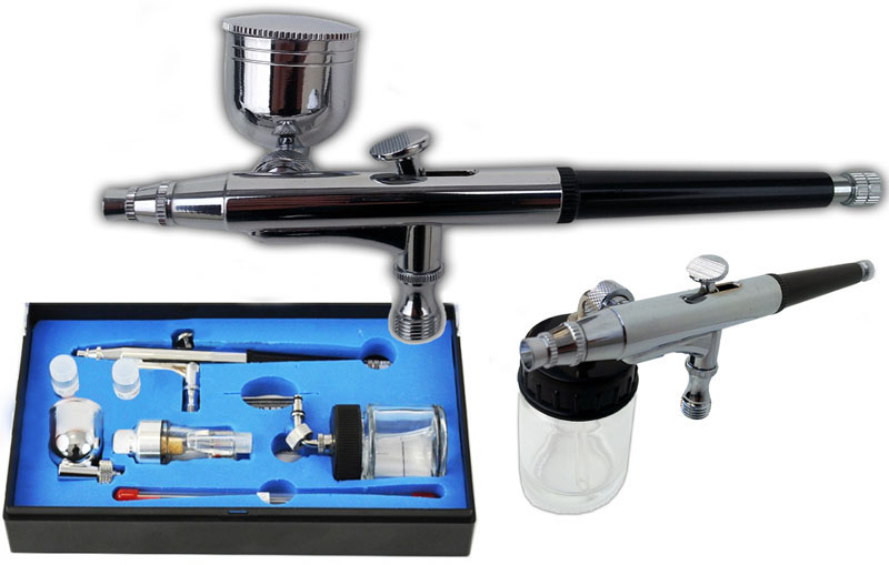 HSENG ® HS-34KF airbrush pisztoly 0,2+0,3+0,5 mm tű és szórófej + szűrő
