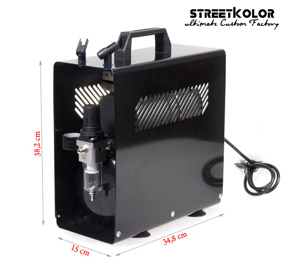 HSENG AS186A Airbrush kompresszor 3l légtartállyal