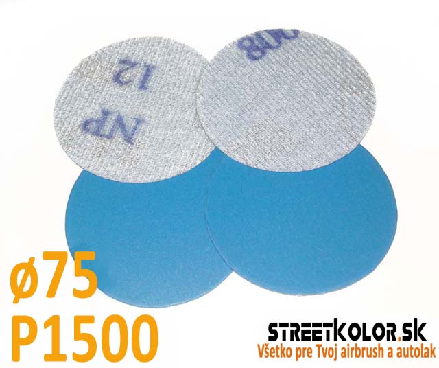 Csiszolópapír excentrikus csiszolóra, P1500 szemcsésség, átmérő: 75mm, 1 darab