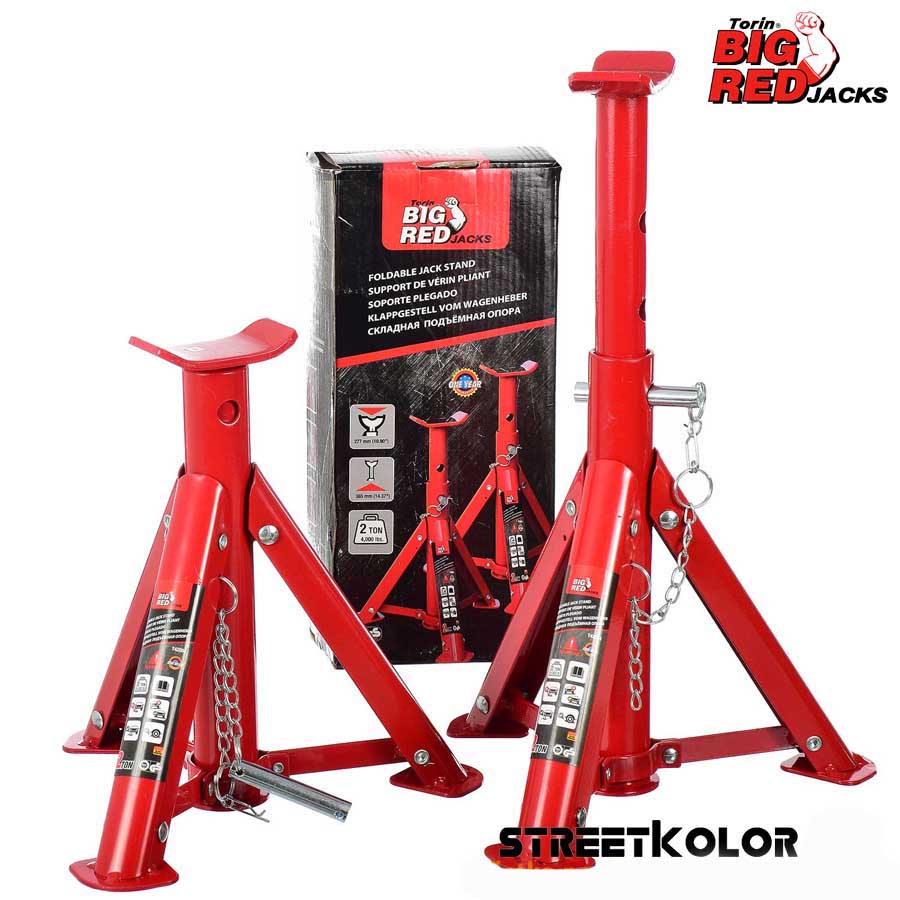 Állványtámasz az autó alá, teherbírás: 2T, TORIN BIG RED JACK T42004