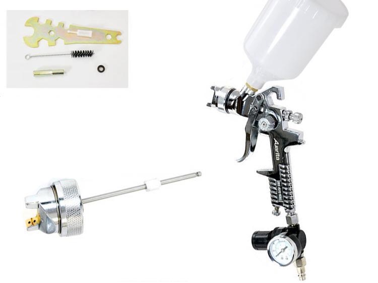 Auarita H-827 CHROME szórópisztoly 1,4mm + 1,7mm +  nyomásszabályzó 