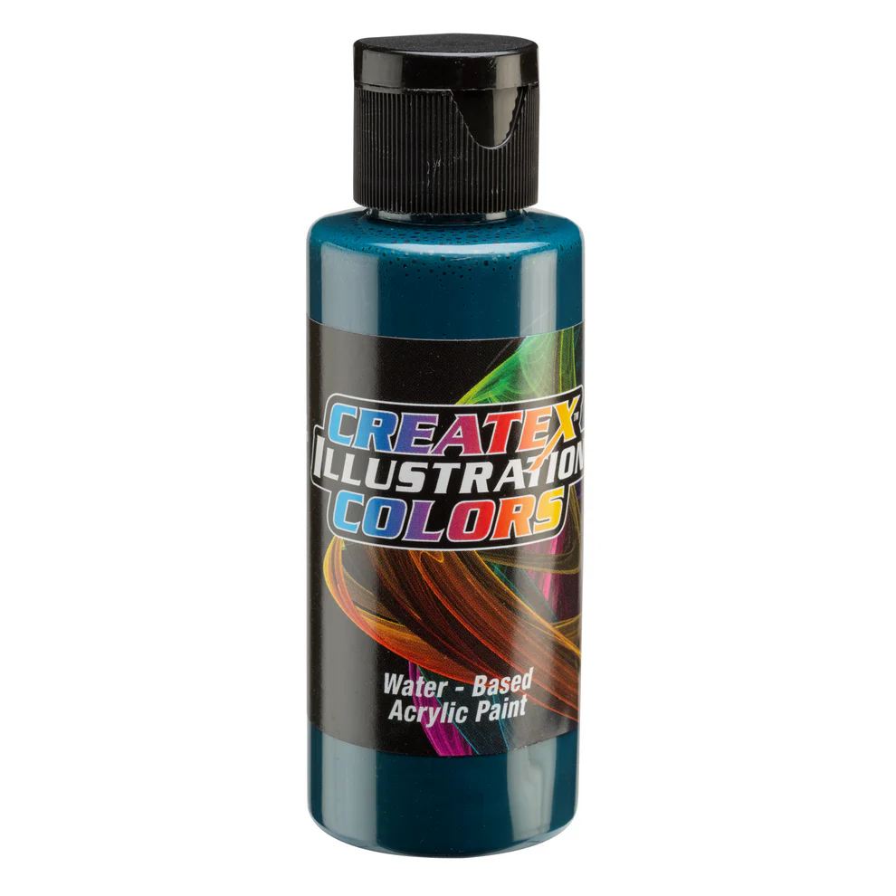 Illusztrációs Türkiz airbrush festék CreateX 60 ml – 5058 Transparent Viridian