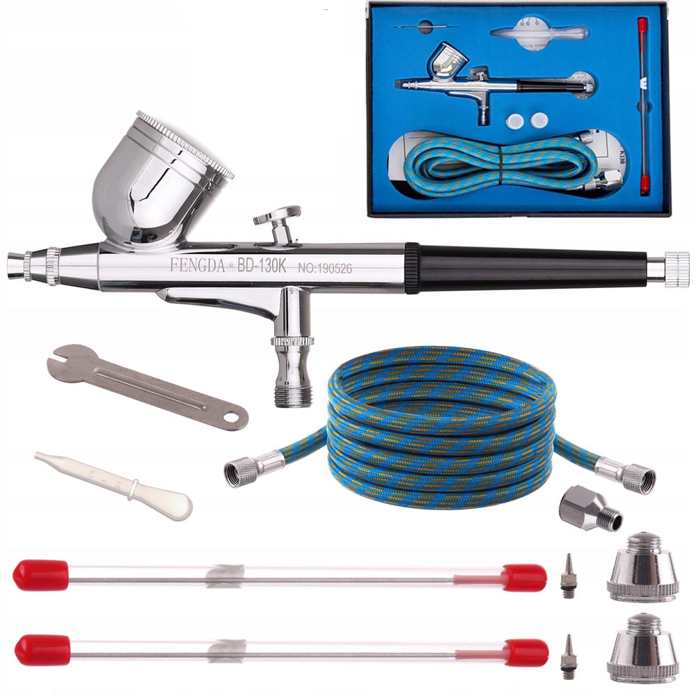 FENGDA BD-130K Airbrush pisztoly 0,2+0,3+0,5mm tű+szórófej+cső