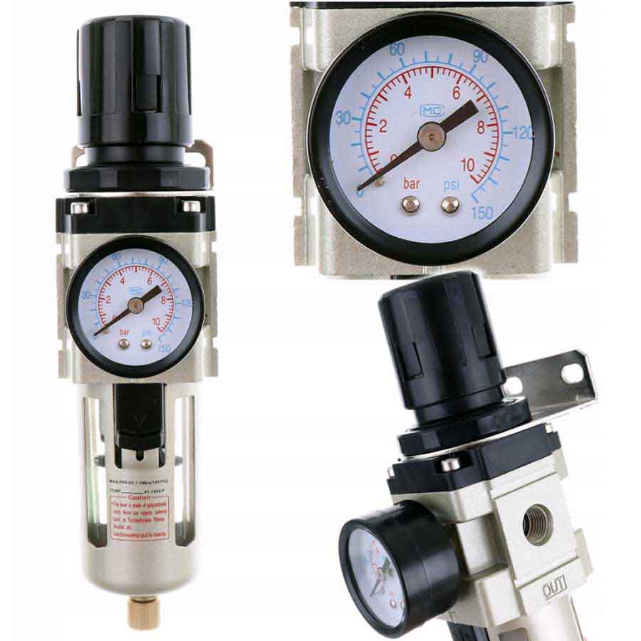 Nyomásszabályzó szűrővel AW3000-02, belső menet:1/4", 40mikronos