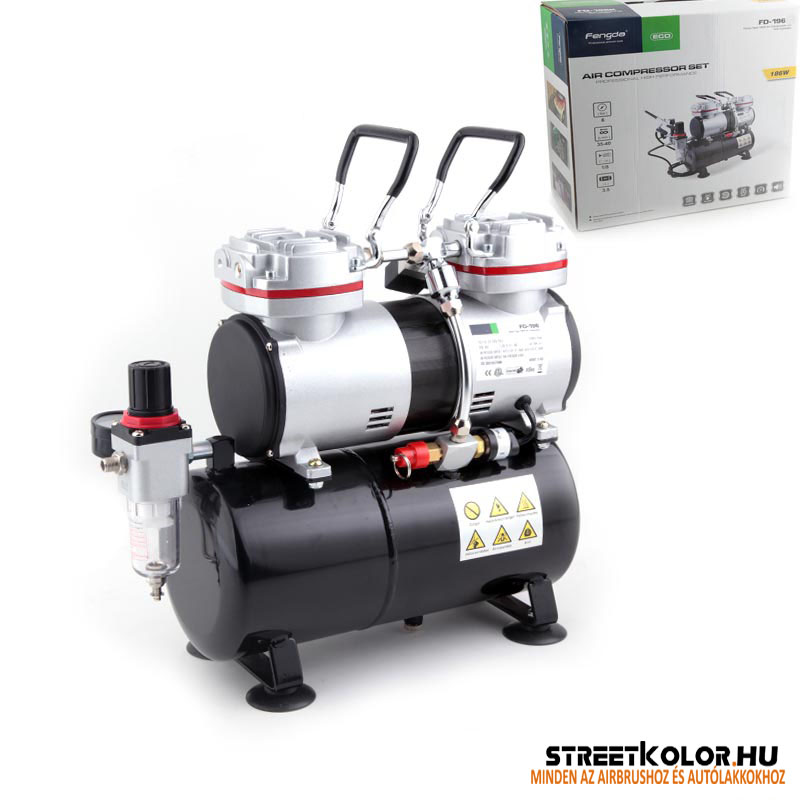 FENGDA FD-196 kéthengeres airbrush kompresszor